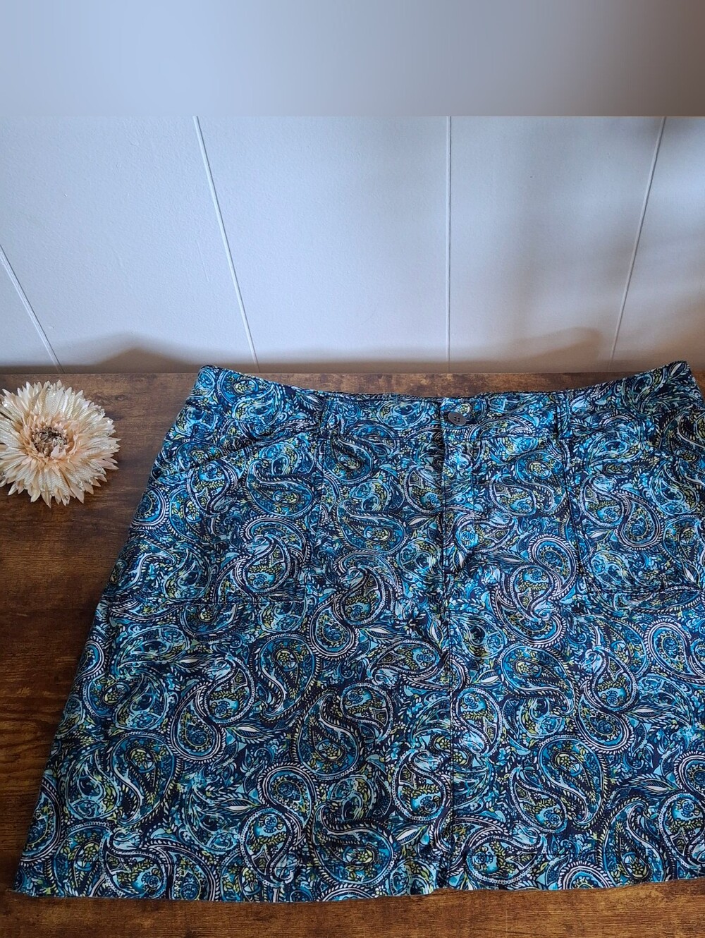 Croft & Barrow Women’s Paisley Skort - Blue Size 18